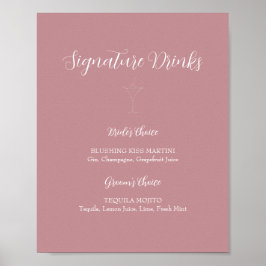 ROE Pink & White Signature Drinken Sign Poster