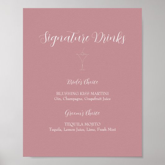 ROE Pink & White Signature Drinken Sign Poster (Voorkant)