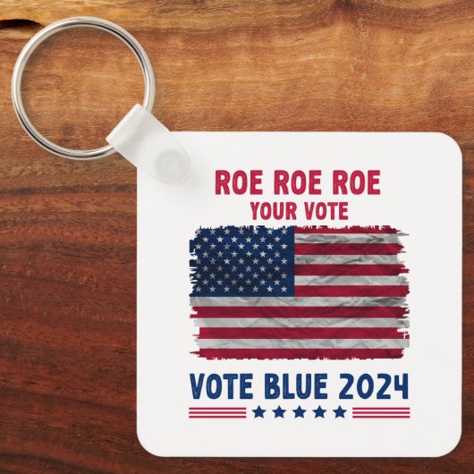 Roe Roe heeft je stem uitgebracht | Stem Blauw 202 Sleutelhanger (Voorkant)