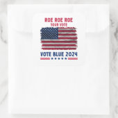 Roe Roe heeft je stem uitgebracht | Stem Blauw 202 Vierkante Sticker (Tas)
