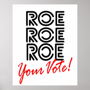 Roe Roe Roe je Vote Midterm Election Poster