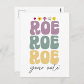 Roe Roe Roe Uw Stemming Pro Keuze Vrouwenrechten Briefkaart (Voorkant / Achterkant)