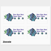Roe Roe Roe Your Vote Blue Waterverf Roos Rechthoekige Sticker (Vel)