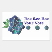 Roe Roe Roe Your Vote Blue Waterverf Roos Rechthoekige Sticker (Voorkant)