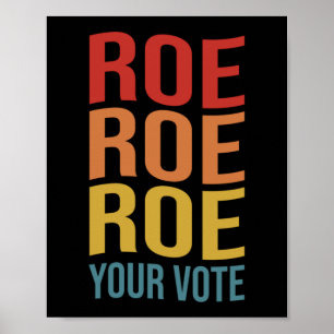 Roe Roe Roe Your Vote Women's Right ProChoice vint Poster