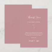 ROE Roze & Wit Eenvoudige Bruiloft Bedankkaart (Voorkant / Achterkant)