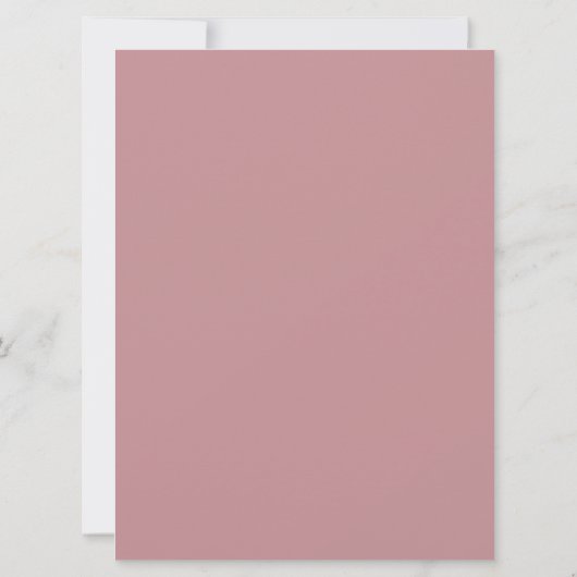 ROE Roze & Wit Eenvoudige Bruiloft Kaart (Achterkant)