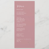 ROE Roze & Witte Eenvoudige Bruilofts Diner Menu (Voorkant)