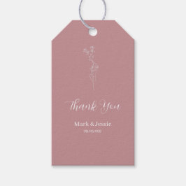 ROE Roze & Witte Eenvoudige Trouw Cadeaulabel