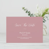 ROE Roze & Witte Eenvoudige Trouw Save The Date (Staand voorkant)