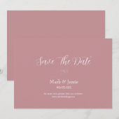 ROE Roze & Witte Eenvoudige Trouw Save The Date (Voorkant / Achterkant)