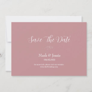 ROE Roze & Witte Eenvoudige Trouw Save The Date