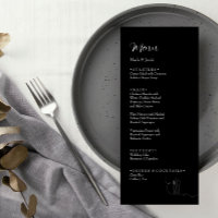 ROE Zwart & Wit Eenvoudig Wieden Diner Menu