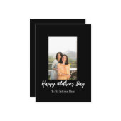 ROE Zwart & Wit Eenvoudige Moederdag Groet Kaart (Voorkant / Achterkant in situ)