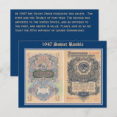 Roebel, 1947 Sovjet-roebel Briefkaart (Voorkant / Achterkant)
