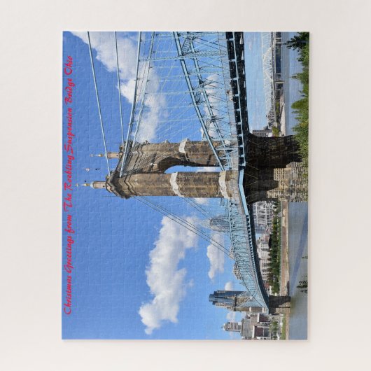Roebling Bridge Ohio. kerstcadeautjes Legpuzzel (Verticaal)