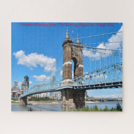 Roebling-brug Ohio. Kerstgroeten Legpuzzel