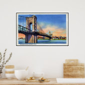 Roebling Suspension Bridge, Cincinnati, OH Poster (Keuken)