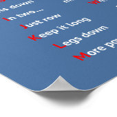 Roedel alfabet blauwe sport poster (Hoek)