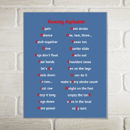 Roedel alfabet blauwe sport poster