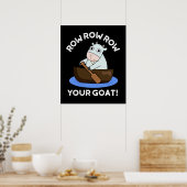 Roei Roei Roei Je Geit Grappige Dieren Punt Donker Poster (Keuken)