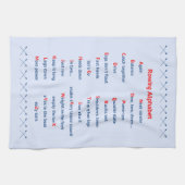 Roeialfabet bleek blauw theedoek (Horizontaal)