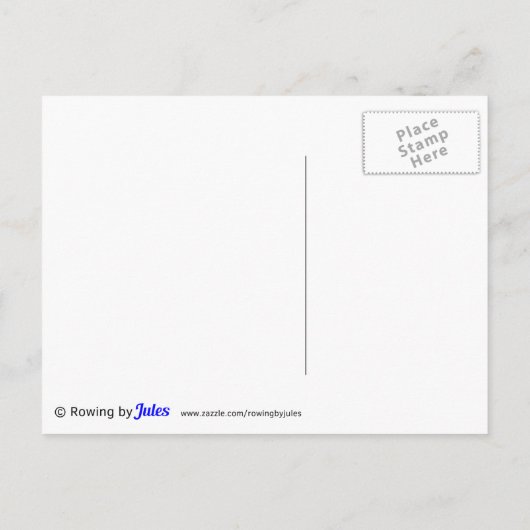 Roeibemanning Boottypes Blauwe Sport Briefkaart (Achterkant)