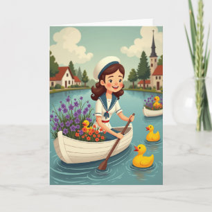 Roeiboot Avontuur Scene Kaart