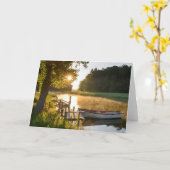 Roeiboot bij Meer wordt vastgelegd dat Kaart (Gele Bloem)