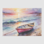 Roeiboot bij Sunset Bliss - Decoupage - Tissuepapier (Voorkant)