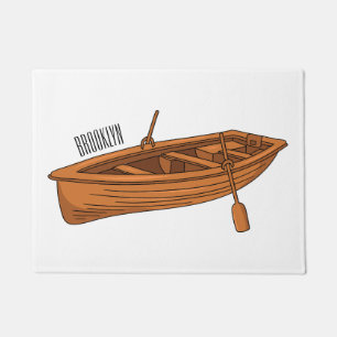Roeiboot cartoon illustratie deurmat