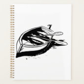 Roeiboot Illustratie Nautilus Zwart en Wit Planner (Voorkant)