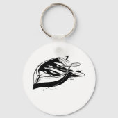 Roeiboot Illustratie Nautilus Zwart en Wit Sleutelhanger (Voorkant)