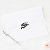 Roeiboot Illustratie Nautilus Zwart en Wit Vierkante Sticker