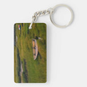 Roeiboot in gras landschap foto acryl sleutelhanger (achterkant)