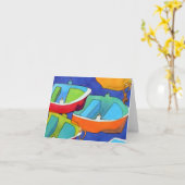 Roeiboot Notecard Kaart (Gele Bloem)