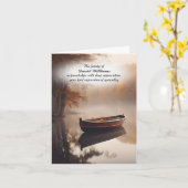 Roeiboot op Autumn Lake Sympathy bedankkaart Kaart (Gele Bloem)