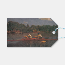 Roeiboot Race op de rivier Cadeaulabel