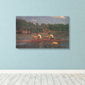 Roeiboot Race op de rivier (door Thomas Eakins) Canvas Afdruk (Insitu (Houten vloer))