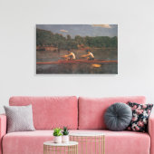 Roeiboot Race op de rivier (door Thomas Eakins) Canvas Afdruk (Insitu (Woonkamer))
