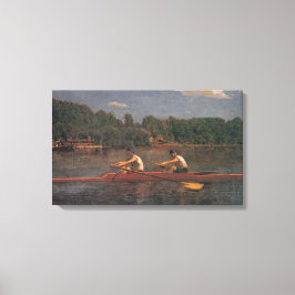Roeiboot Race op de rivier (door Thomas Eakins) Canvas Afdruk