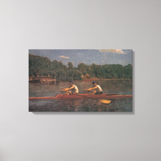 Roeiboot Race op de rivier (door Thomas Eakins) Canvas Afdruk (Voorkant)