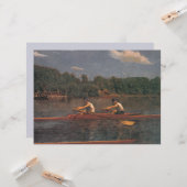 Roeiboot Race op de rivier Kaart (Voorkant / Achterkant in situ)