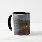 Roeiboot Race op de rivier Mok (Voorkant links)