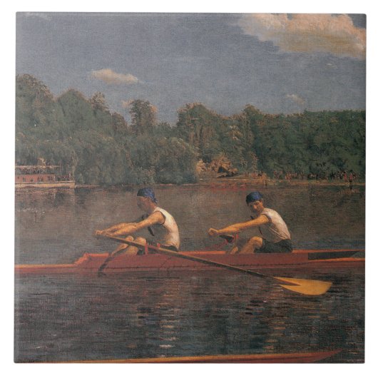 Roeiboot Race op de rivier Tegeltje (Voorkant)