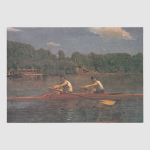 Roeiboot Race op de rivier Tissuepapier