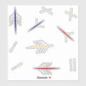 Roeiboot Rood Blauw Roeiclub Sticker (Vel)