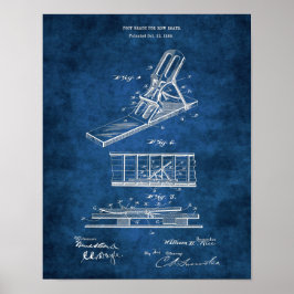 Roeiboot voet brace patent 1889 poster