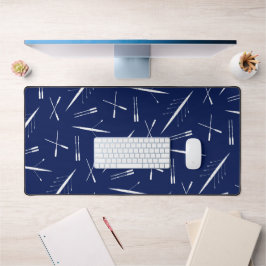 Roeibootpatroon, stijlvol marineblauw en wit bureaumat
