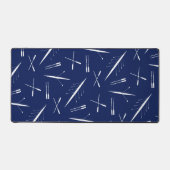 Roeibootpatroon, stijlvol marineblauw en wit bureaumat (Voorkant)